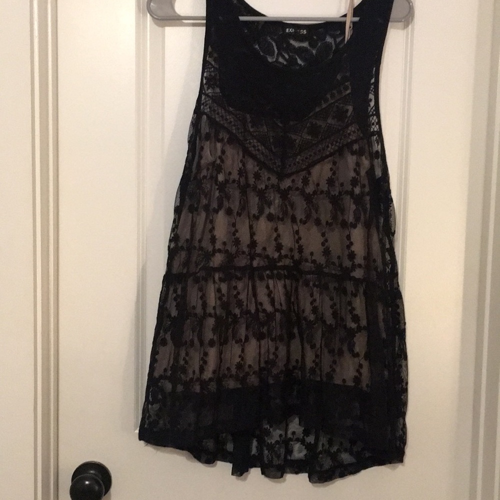 Black lace shirt//Express